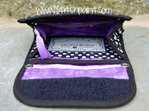 Mini Wallet Inside | Dot Purple Fabric | Stitchpaint