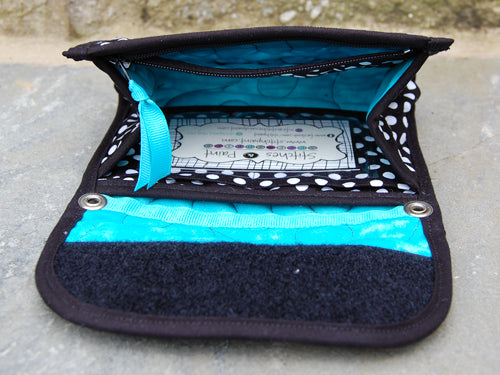 Mini Wallet Inside | Dot Turquoise Fabric | Stitchpaint